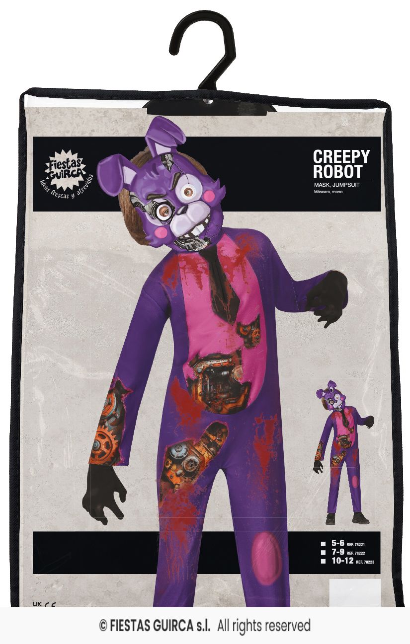Creepy Robot Purple Rabbit Costume