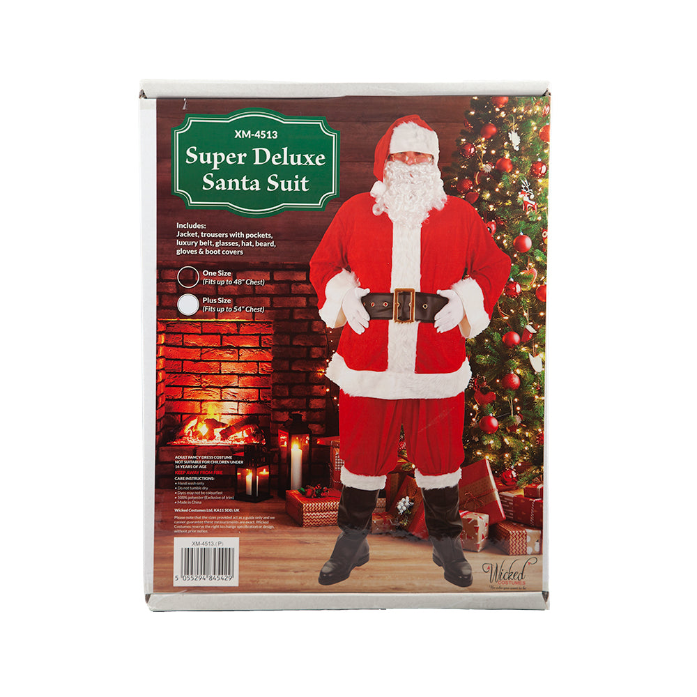 Super Deluxe Santa Suit - 8 Piece Adult Costume