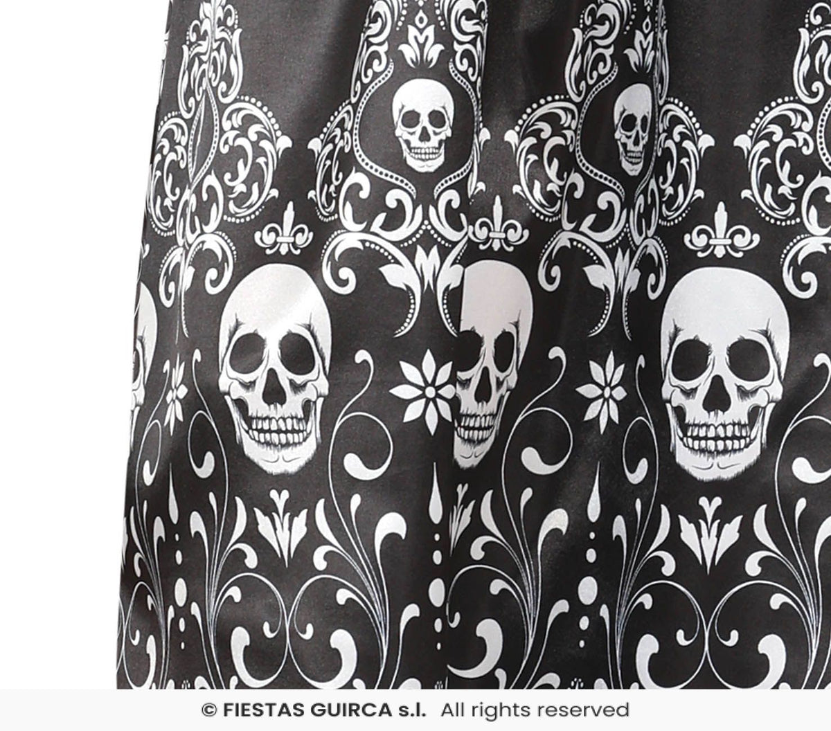 Royal Skeleton Ladies Black Dress with Skull & Bone Print