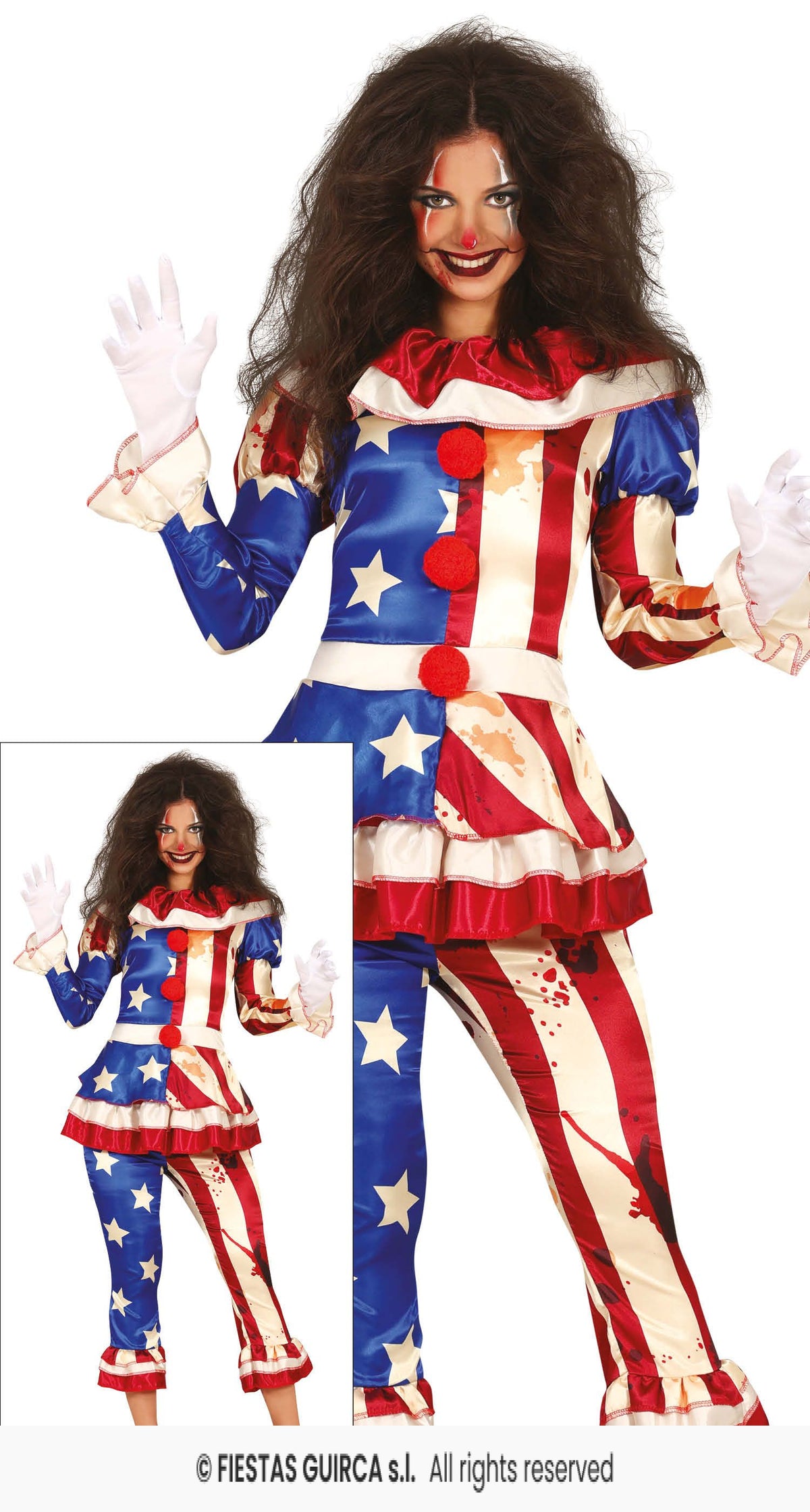 Ladies Patriot Clown Costume
