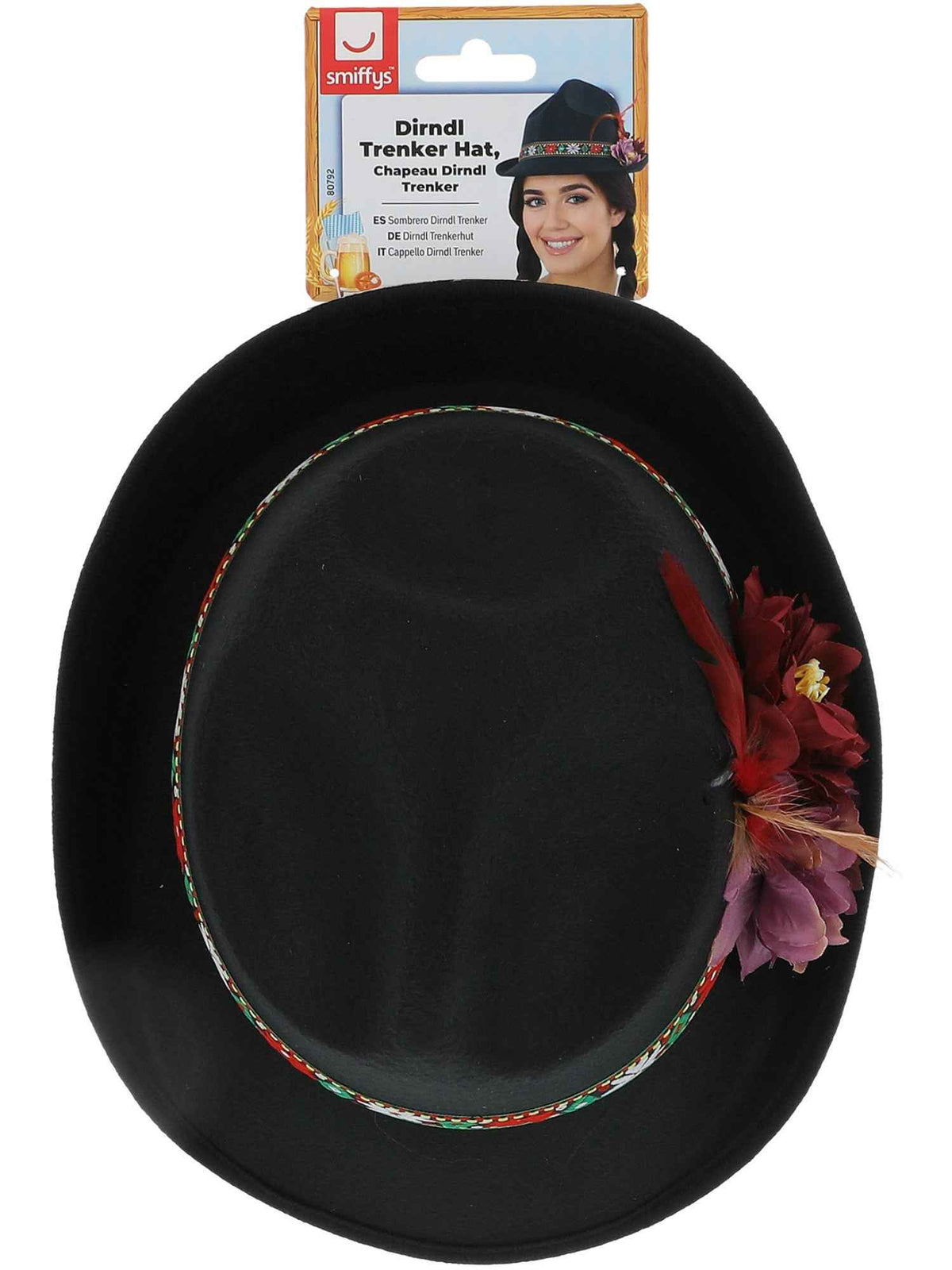 Dirndl Trenker Hat, with Feathers & Flowers