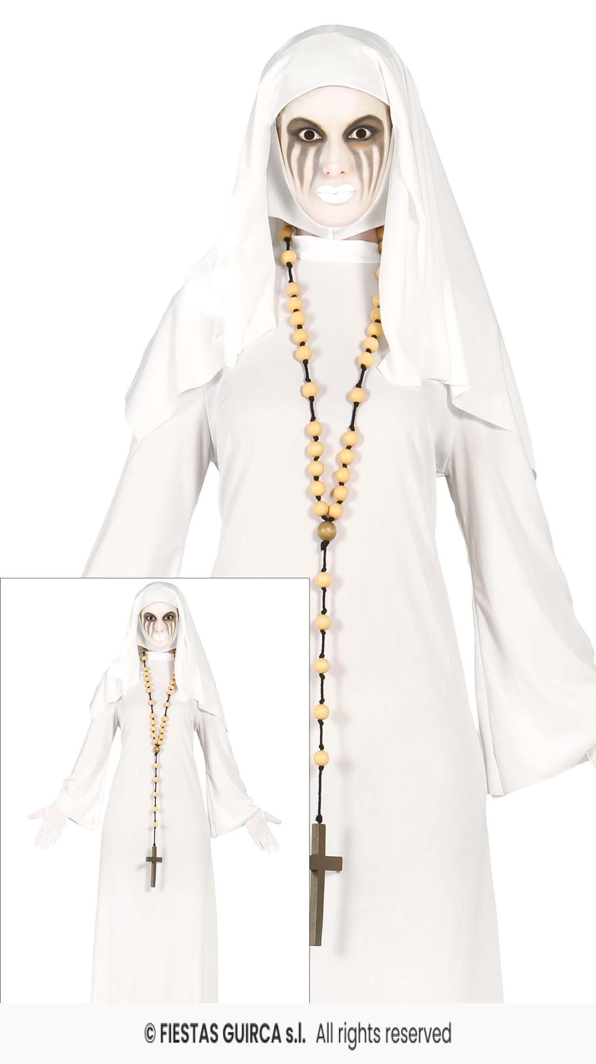 Adult Ghost Nun White Dress & Headdress