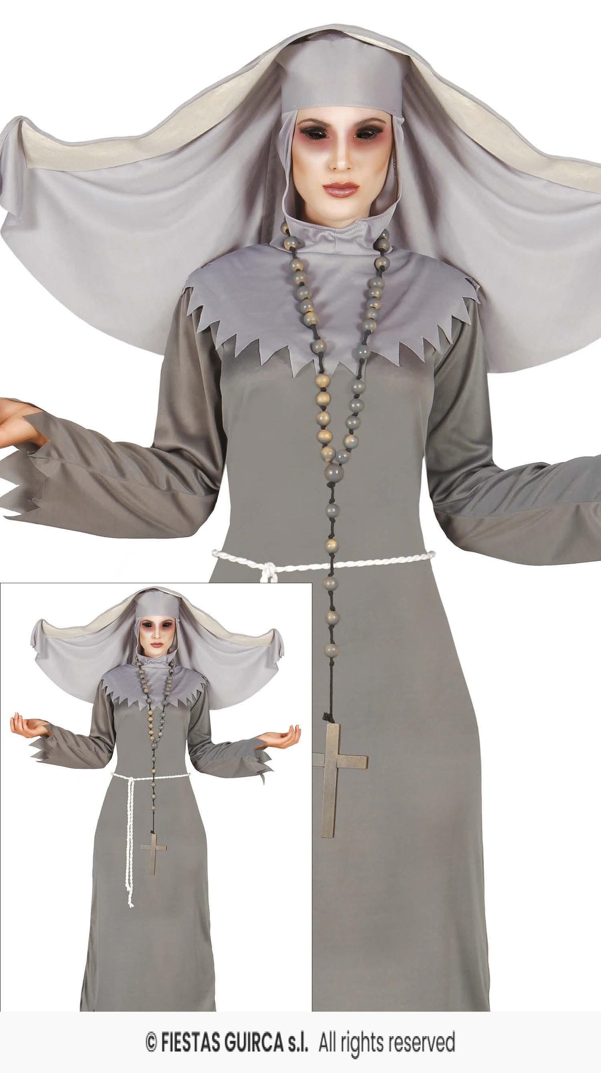 Adult Diabolic Nuns Grey Dress & Headdress