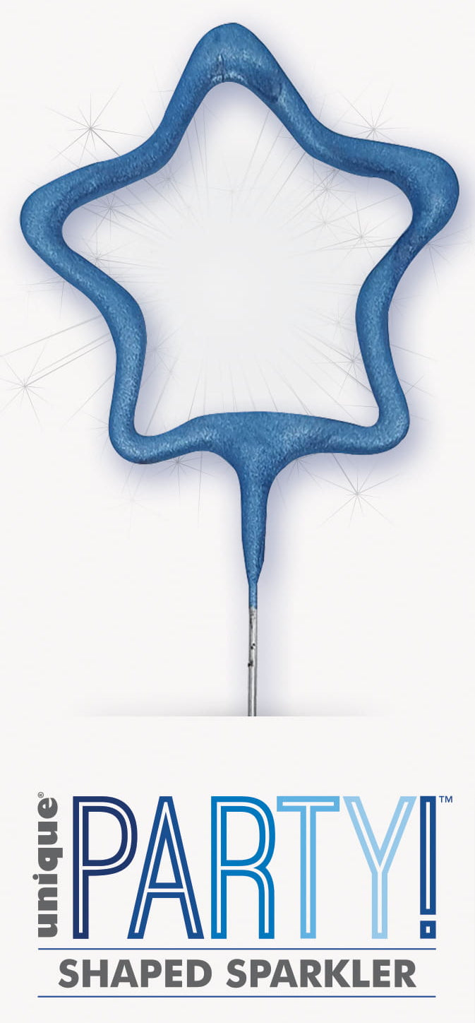 7" Blue Glitz Number Cake & Cupcake Sparklers