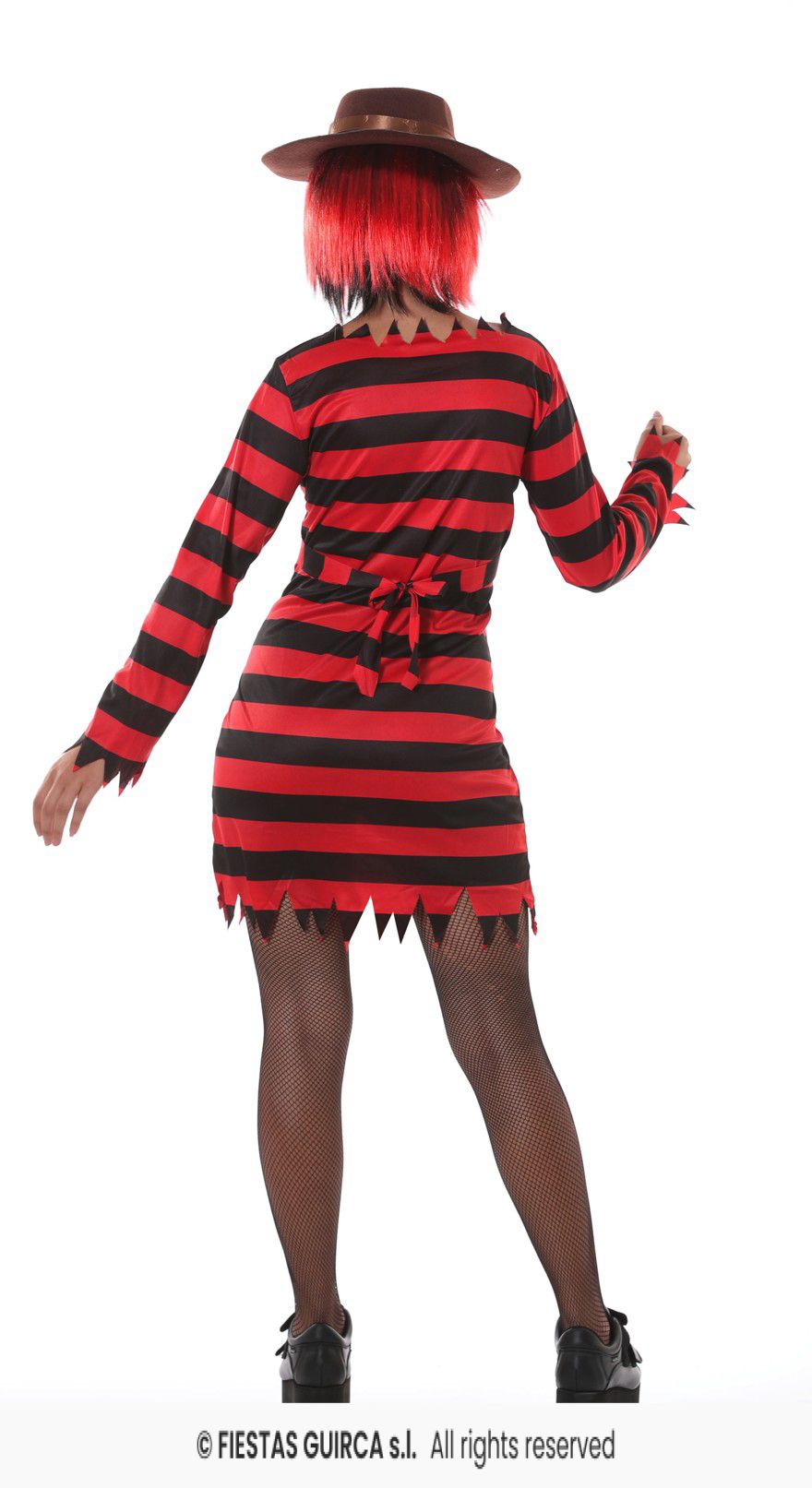Mrs Scissors Red & Black Striped Ladies Dress
