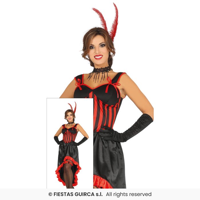 Ladies Red & Black CAN-CAN Dress