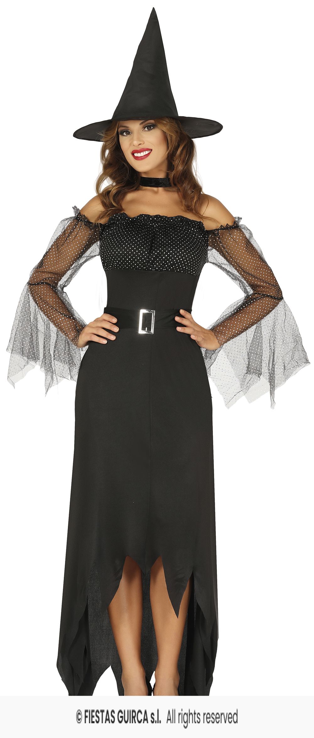 Adults Black Sparkle Witch Dress