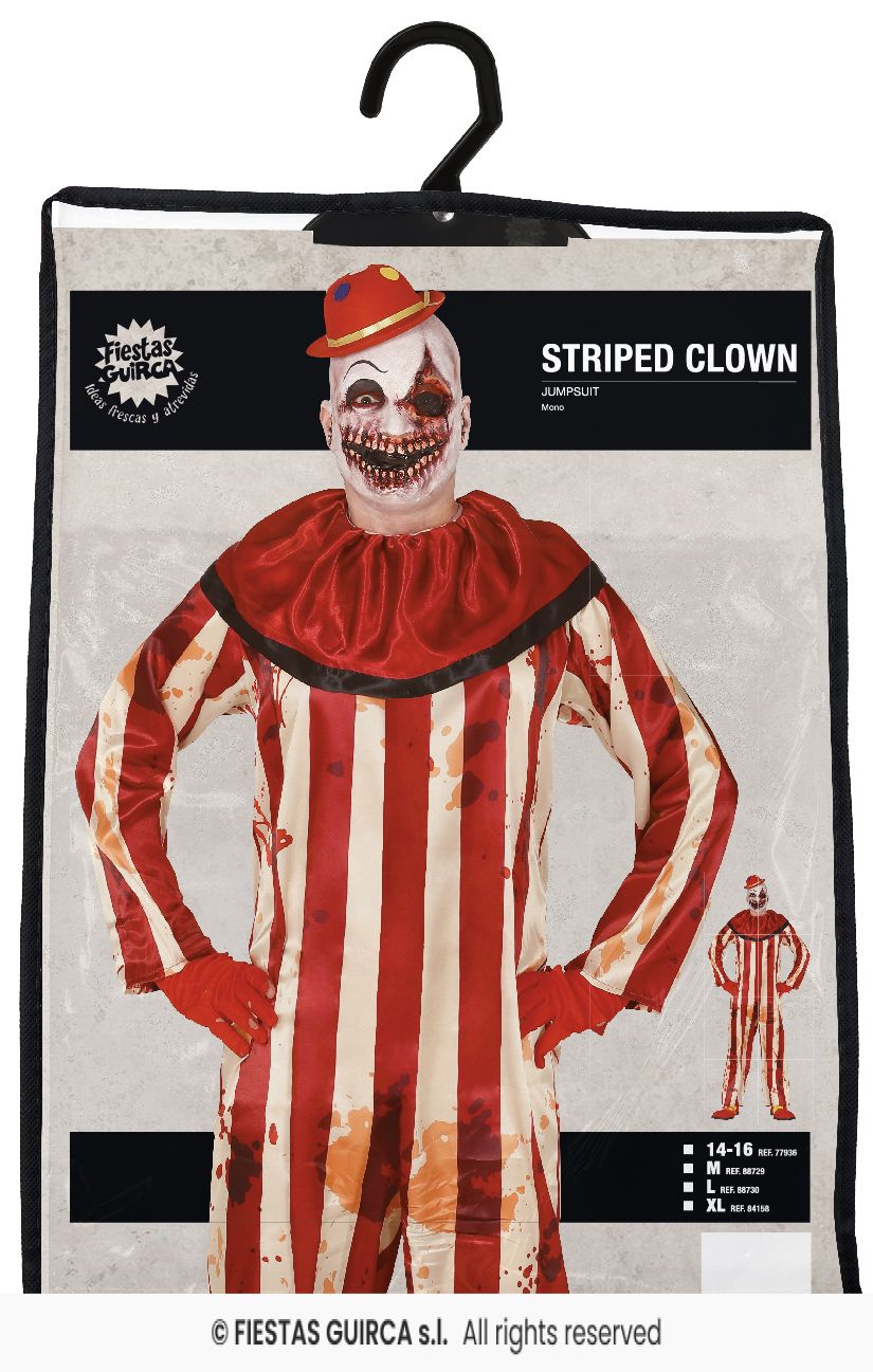 Adults Striped Killer Clown Costume