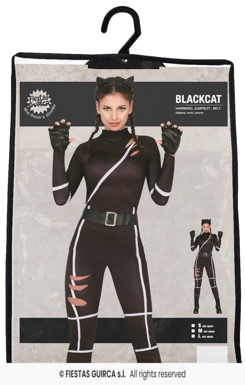 Ladies Black Cat Jumpsuit Costume
