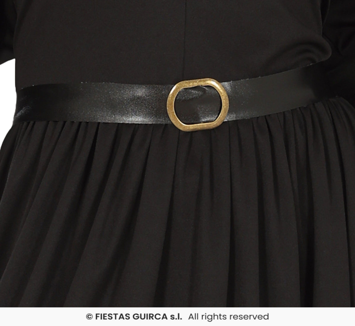 Ladies Black Plague Dress with Belt, Hat & Mask