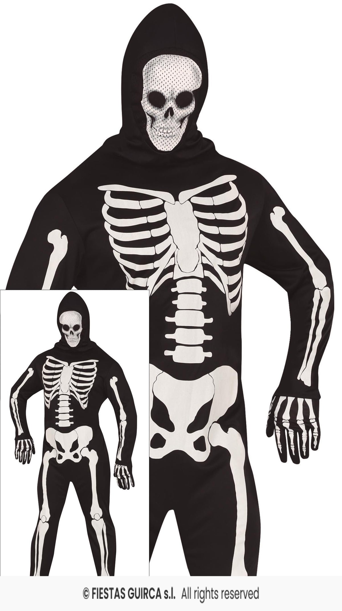 Adult Skeleton Jumpsuit Costume