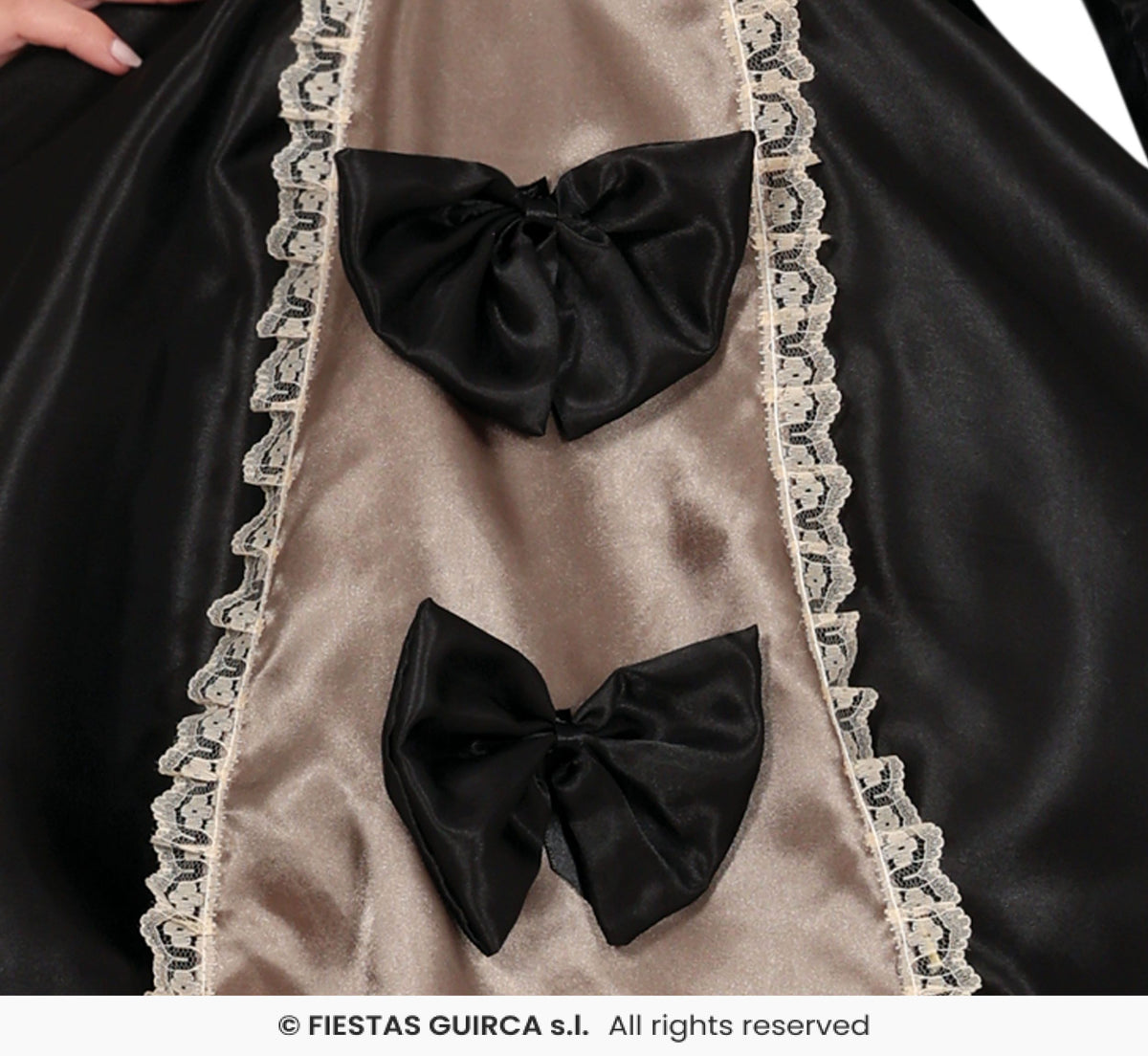 Black Ladies Doll Dress with Lace Trim