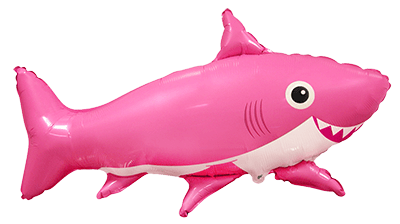 Happy Shark - Pink Jumbo Helium Foil Balloon