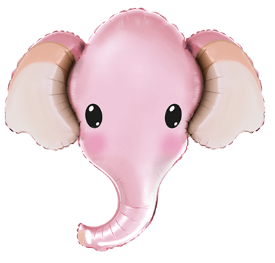 Pink Elephant Head Jumbo Shape Foil Balloon