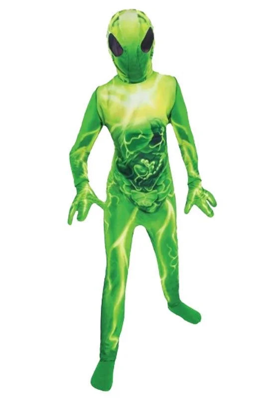 Extra-Terrestrial Green Alien Jumpsuit Costume