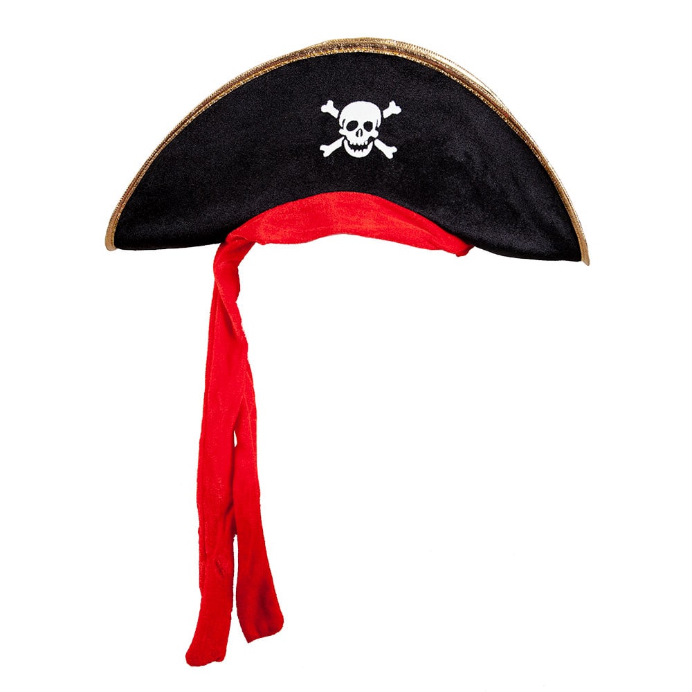 Pirate Hat- Black w//Red Bandana