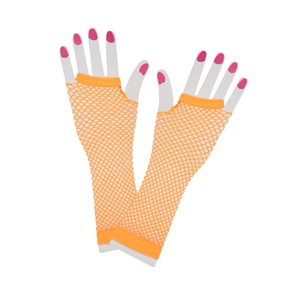 80's Net Gloves (Long) - Orange