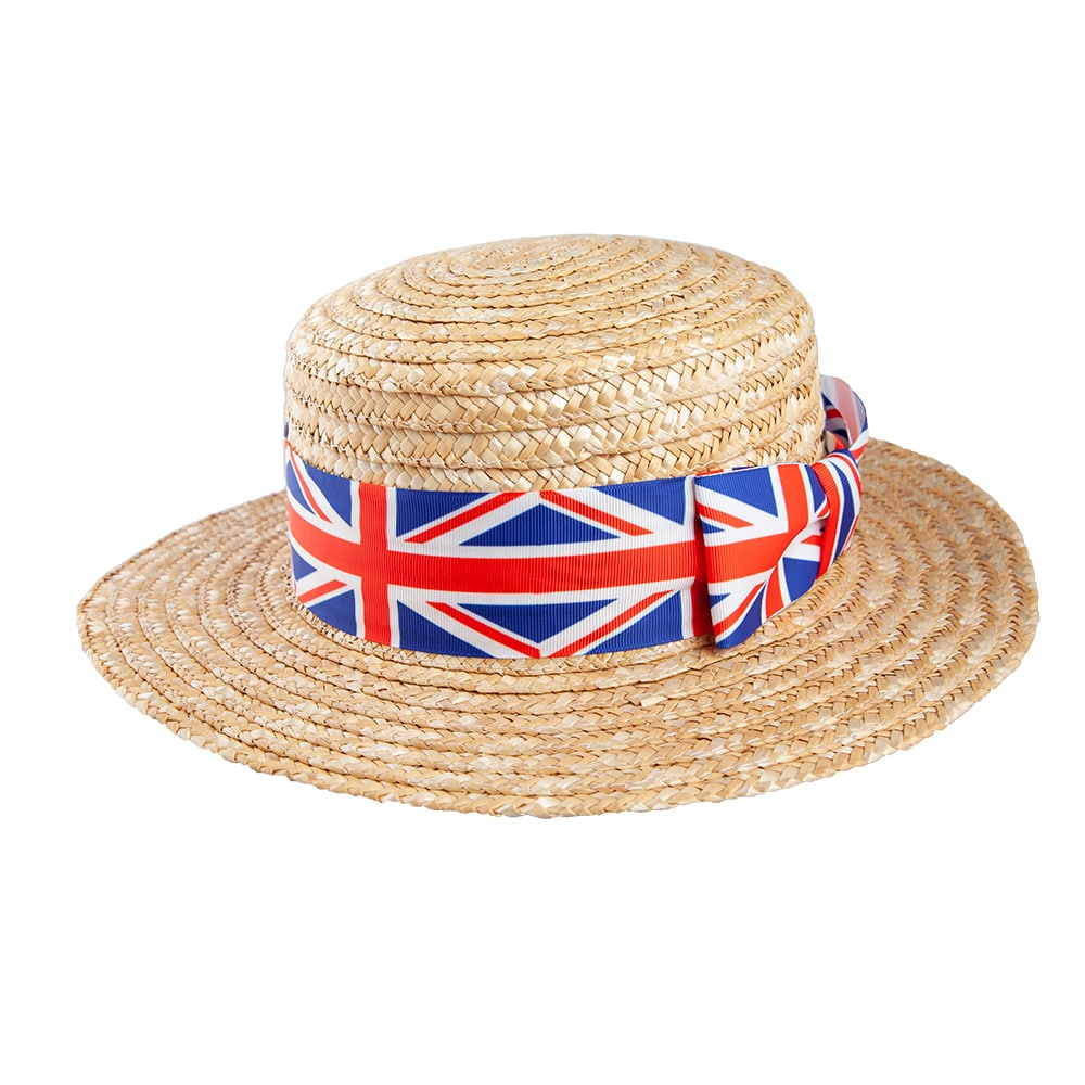Classic Straw Boater Hat - Union Flag G.B