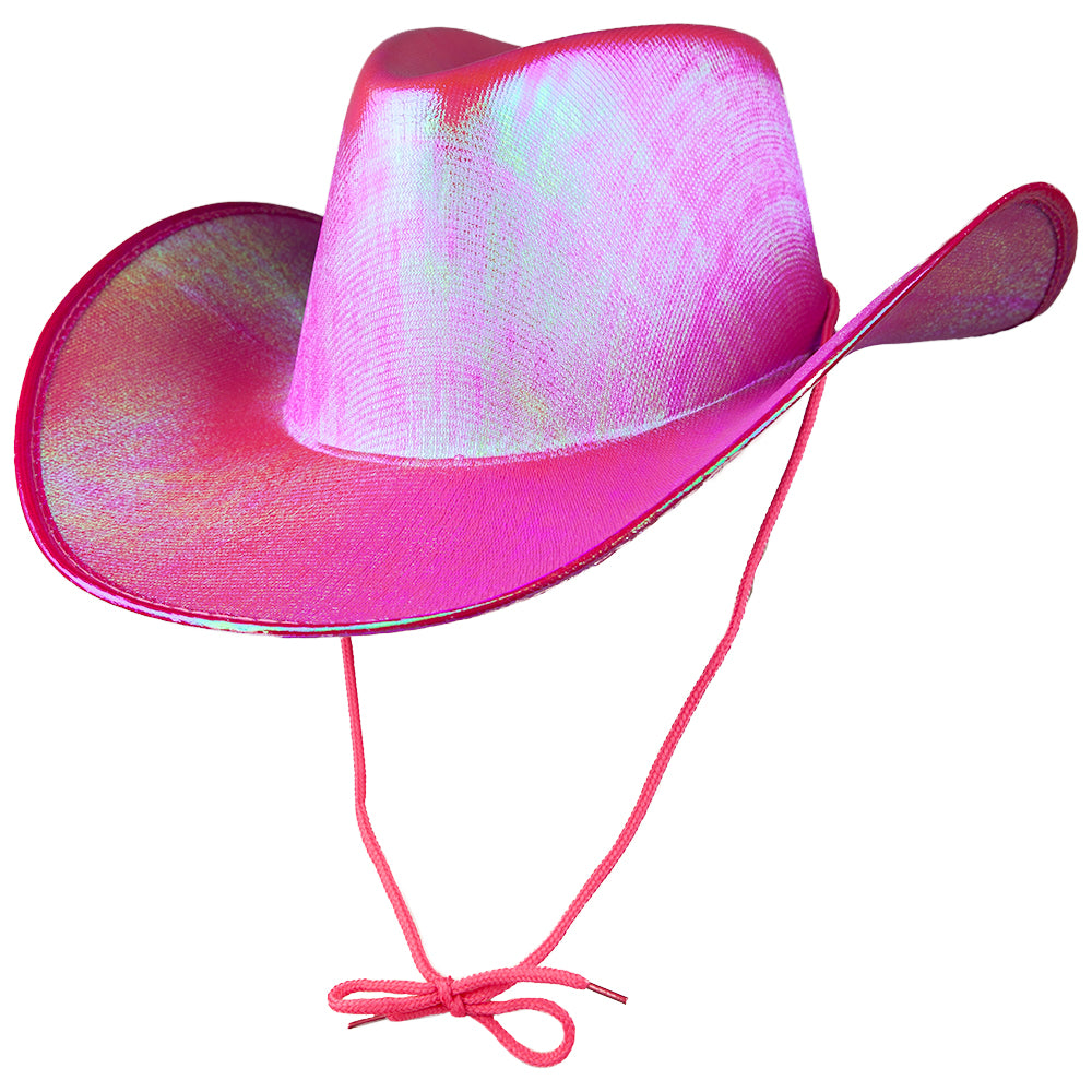 Texan Cowgirl Hat - Hot Pink Iridescent