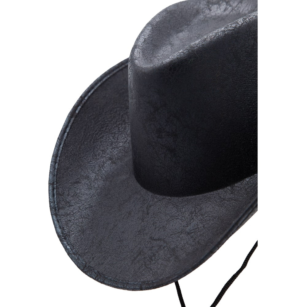 Texan - Faux Aged Leather - Black