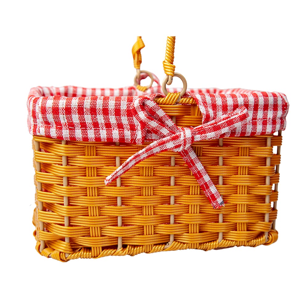 Red Gingham Basket with Handle