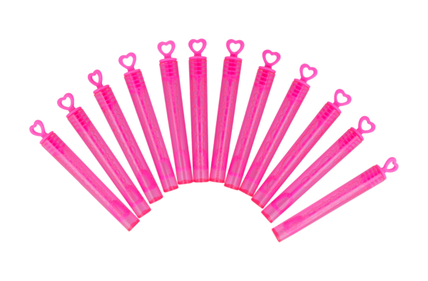 Pink Heart Bubble Tubes - Hen Party Favours - 12pk