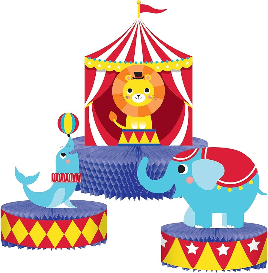 Circus Honey Comb Table Centerpieces x 3pk