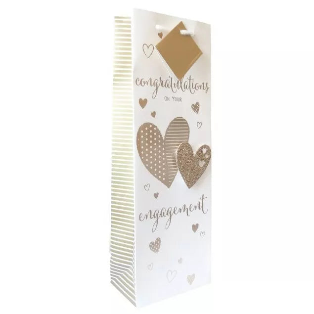 Card with hearts and 'Congratulations Engagement' text on a white background