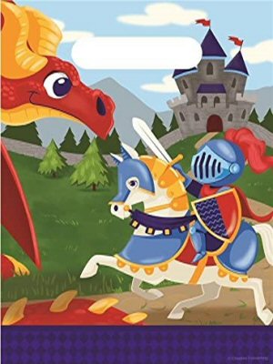 Medieval Prince Knight & Dragon Party Plastic Loot Bags - 8pk