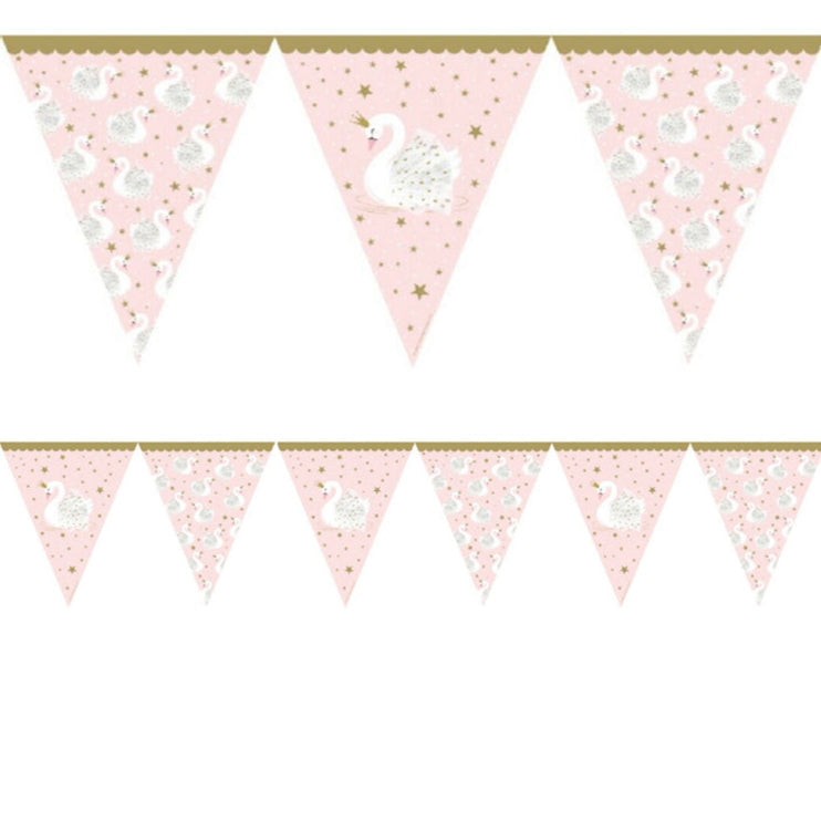 Stylish Swan Paper Party Bunting - 11 Flag