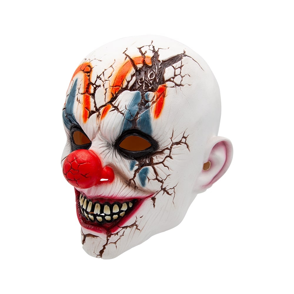 Cracked Head Clown Latex Mask
