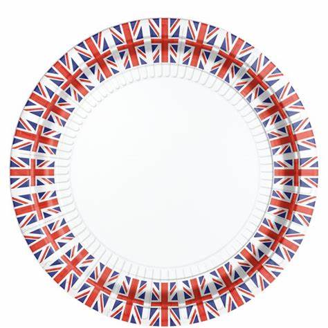 Red White & Blue GB Flag Paper Plates - 8pk