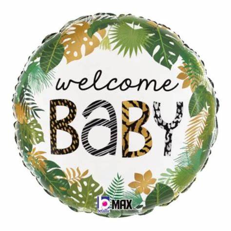 18" Welcome Baby Jungle Foil Balloon