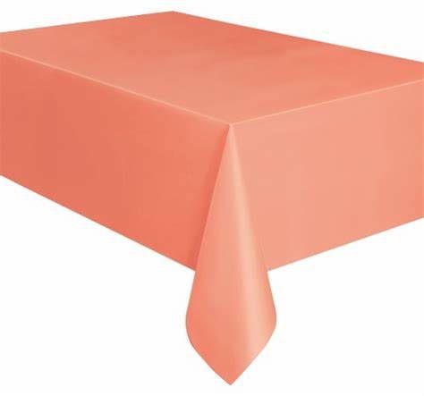 Coral Rectangle Plastic Table Cover 54" x 108"