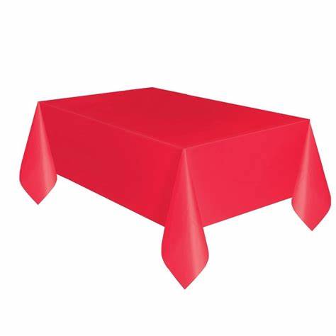 Red Rectangle Plastic Table Cover 54" x 108"