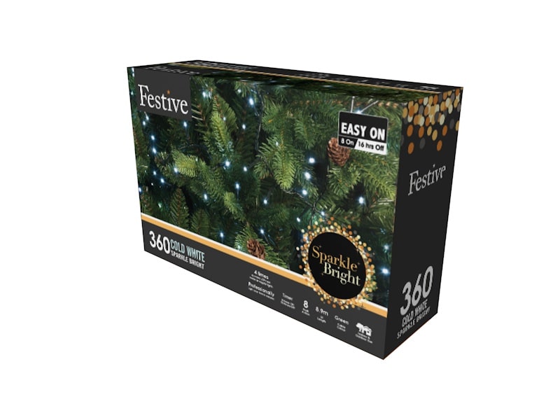 360 sparkle lights - White