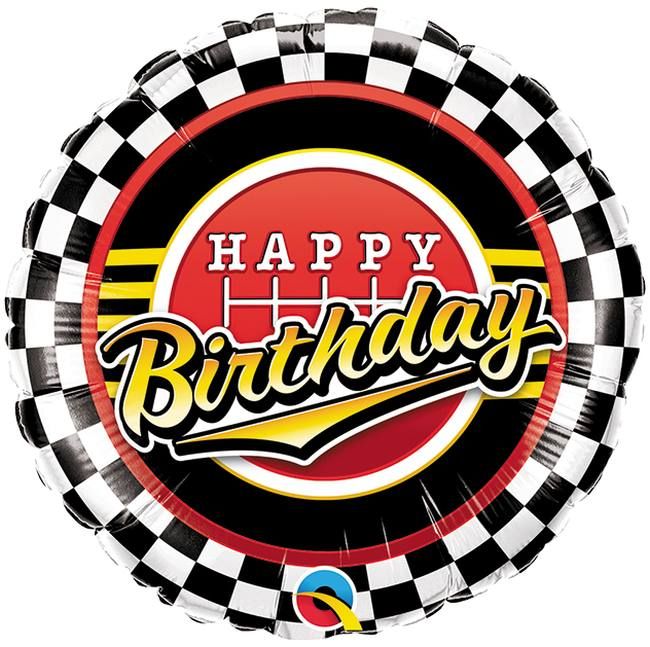 Motor Racing Happy Birthday 18" Foil Balloon
