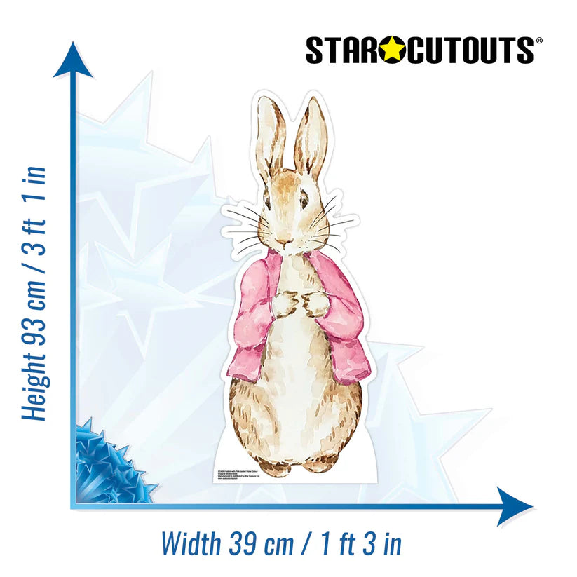 Rabbit Pink Jacket Cardboard Cut Out Height 93cm