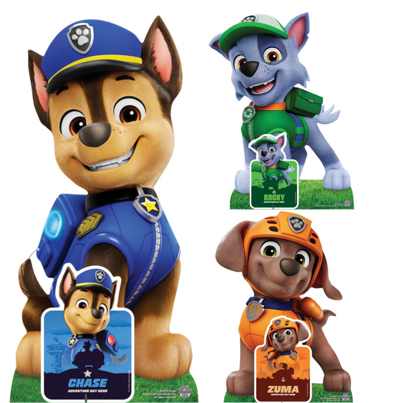Chase, Rocky and Zuma Paw Patrol Multi Pack Bundle Cardboard Cut Outs Height 66cm