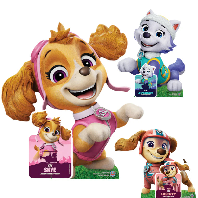 Skye, Liberty and Everest Paw Patrol Multi Pack Bundle Cardboard Cut Outs Height 66cm