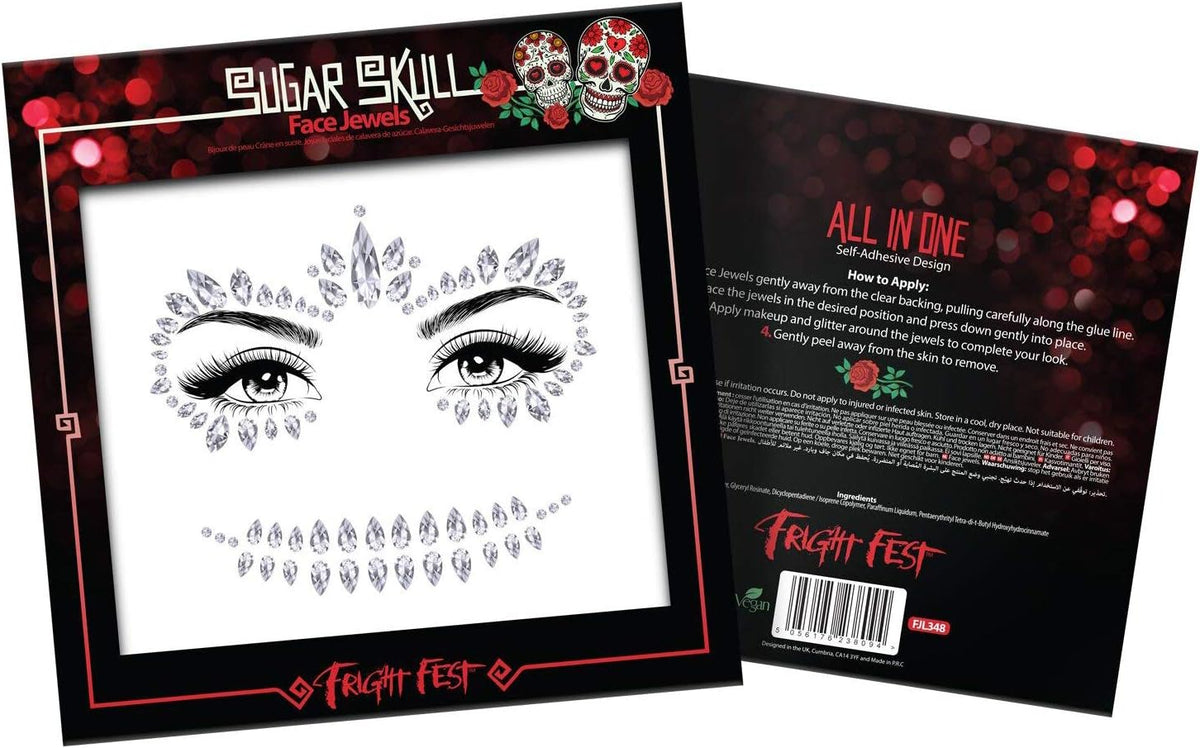 Fright Fest Face Jewels - Sugar Skull