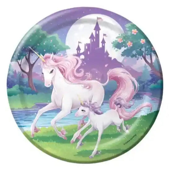 Unicorn Fantasy Paper Party Plates - 8pk