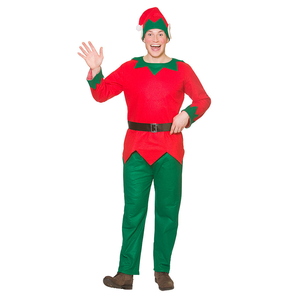 Adult Elf Costume Red & Green