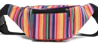 Jazzy & Colourful Stripey Hippy Bum Bag