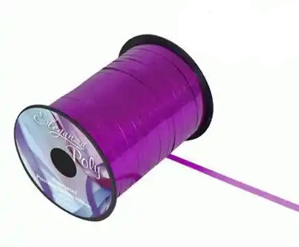 Spool of purple ribbon with 'Eleganza' branding on a white background
