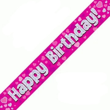 1st Birthday Girl Pink SparkleBanners - Various