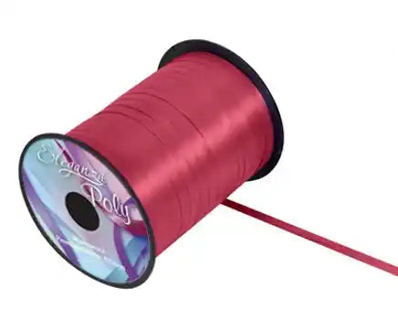 Spool of red ribbon with 'Eleganza' branding on a white background