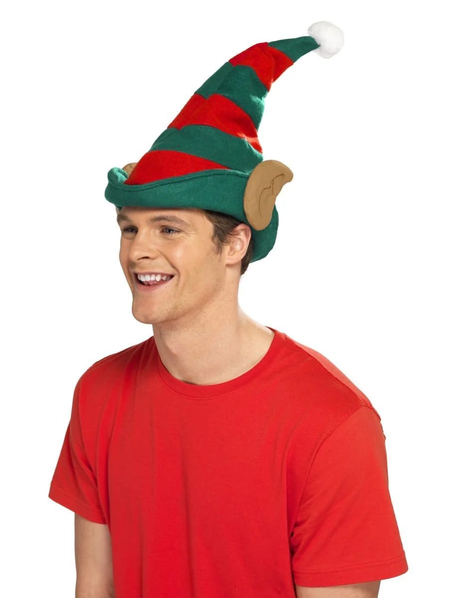 Elf Hat, Red & Green, with Ears