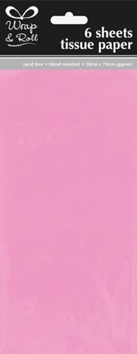 Light Pink Tissue Paper - Acid Free - 6 x Sheets