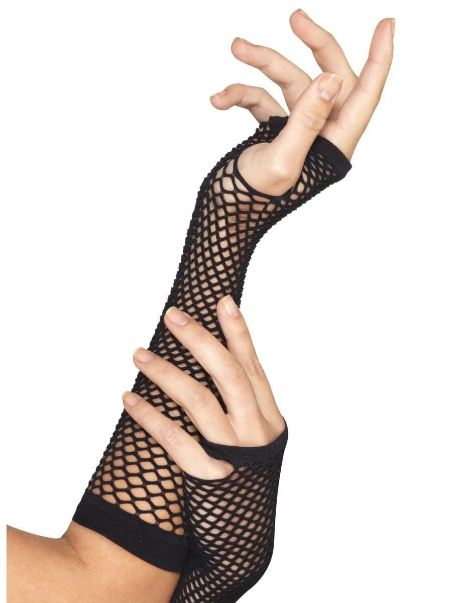 Long fishnet Gloves - Black